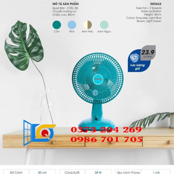 QUẠT BÀN B2 MINI SENKO B102