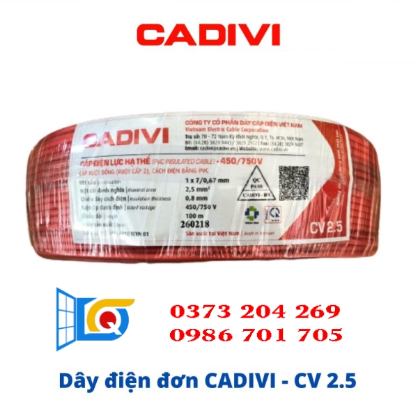 Dây điện đơn CADIVI CV 2.5