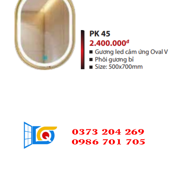 Phụ kiện Yoshi gương led Oval V PK 45